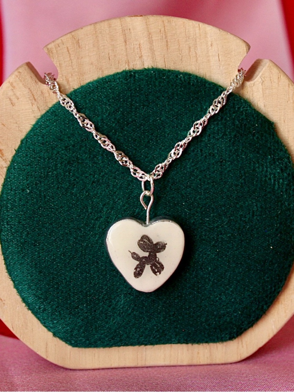 Balloon Dog Necklace | 925 Sterling Silver Chain (20") | Olive Made